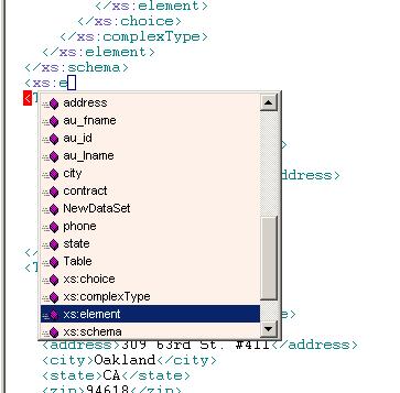 XML tags list